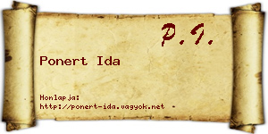 Ponert Ida névjegykártya